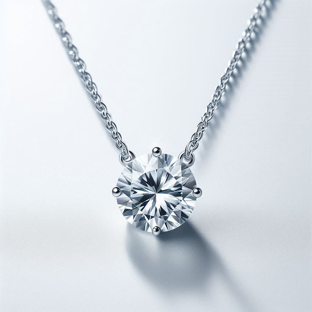 Collier solitaire en argent 925