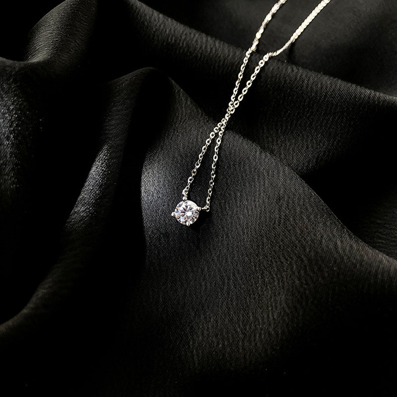 Collier solitaire en argent 925